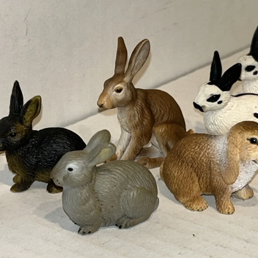 Schleich Germany Bunny Rabbit Hare Lot 2000s Rare Retired Farm Animal‎ Lot E3